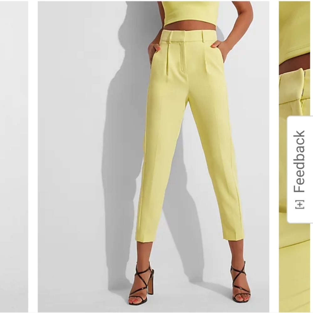 NWT Express High Waisted Pleated Ankle Pant Sz 2 Short